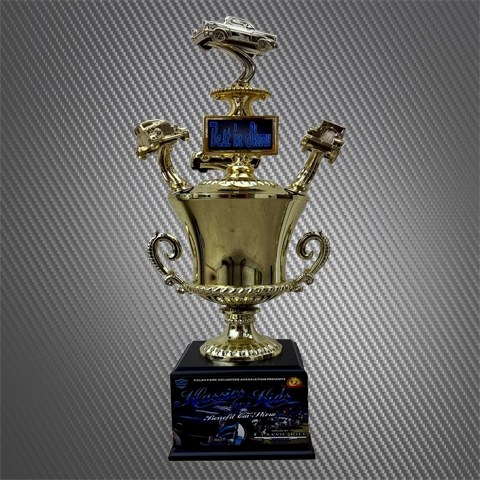 Custom car show urn cup trophy on base